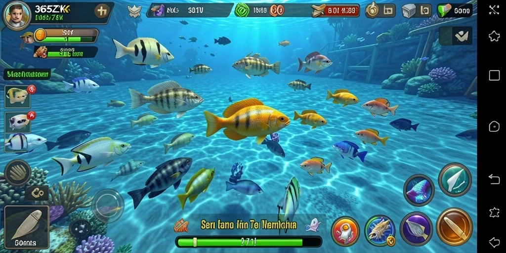 Gameplay seru dari 365ZK menampilkan aksi menembak ikan.