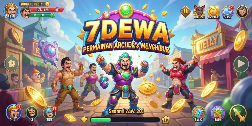Tampilan gameplay menarik dari 7DEWA yang penuh warna.