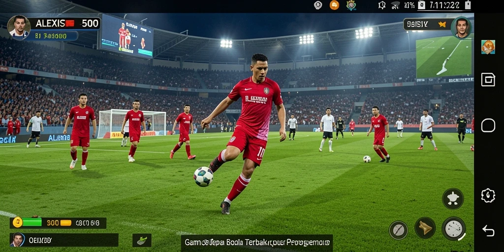 Tampilan aksi seru dalam ALEXIS500 saat pertandingan sepak bola.