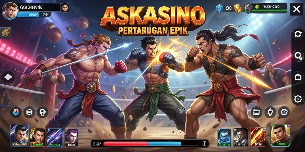 Tampilan aksi pertarungan mendebarkan di ASKASINO.