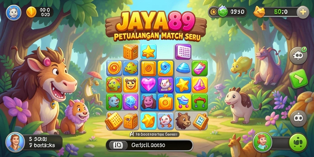 Tampilan menarik dari gameplay JAYA89 dengan elemen match-3.