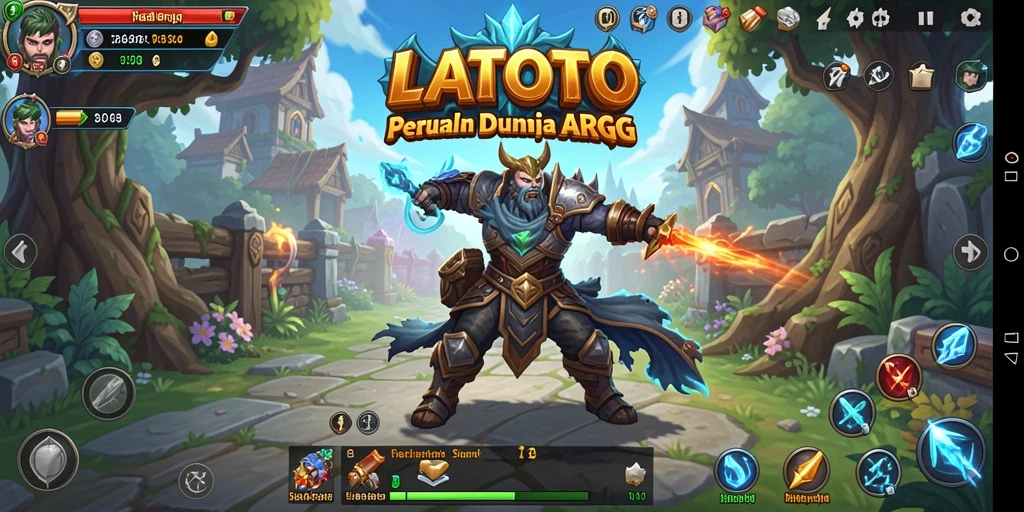 Screenshot LATOTO menampilkan pertarungan epik dalam dunia ARPG yang luas.