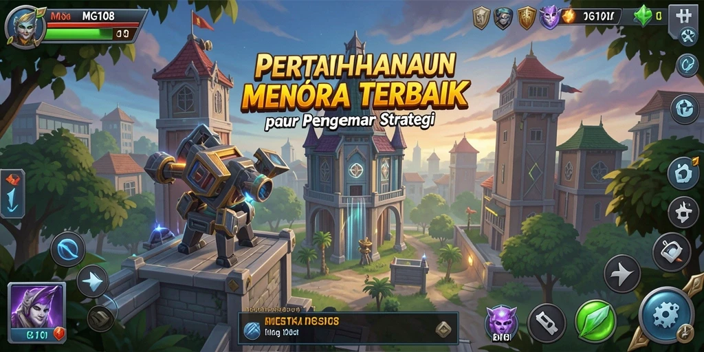 Tangkapan layar MG108 menampilkan aksi seru dalam permainan Tower Defense.