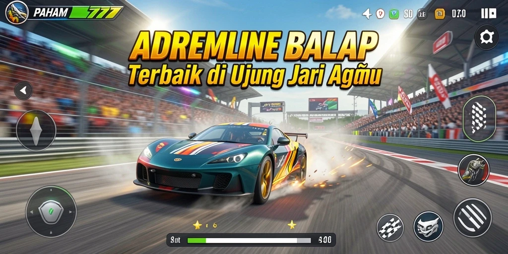 Tampilan gameplay balapan yang seru dan menegangkan di PAHAM777.
