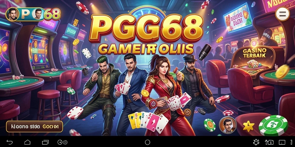 Screenshot gameplay PGG68 yang menampilkan suasana kasino yang mendalam.