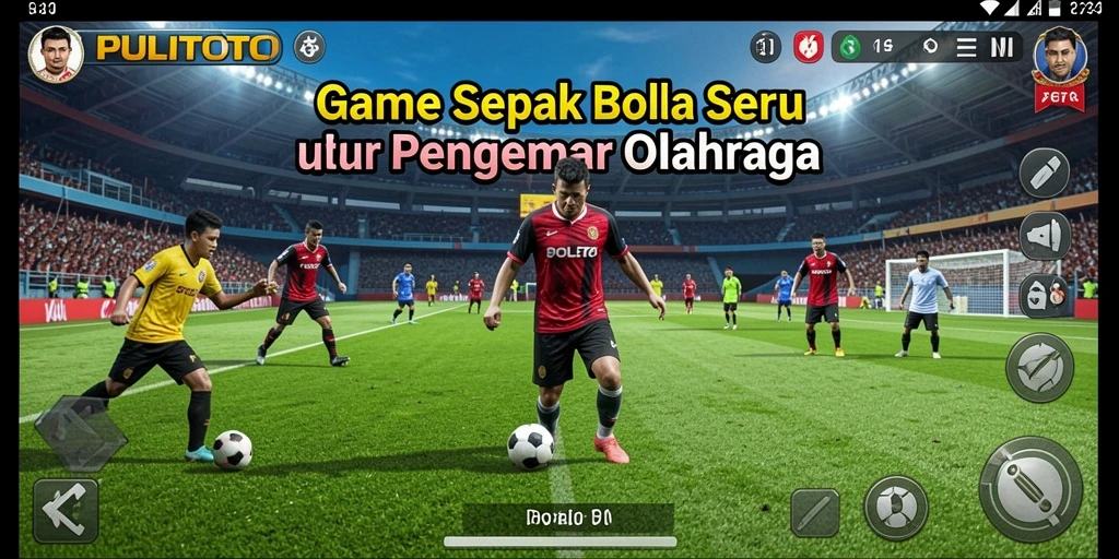 Screenshot gameplay PULITOTO menampilkan aksi seru di lapangan.