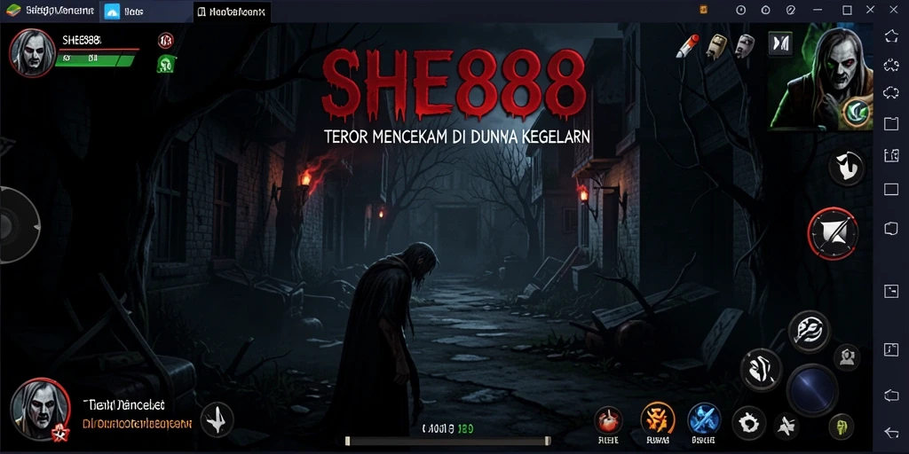 Gameplay SHE888 yang mencekam dengan suasana horor yang mendalam.