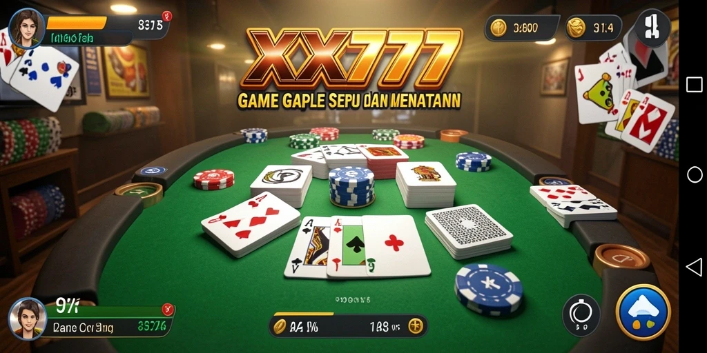 Tampilan gameplay <strong>XXX777</strong> saat bermain Gaple yang seru dan menantang.