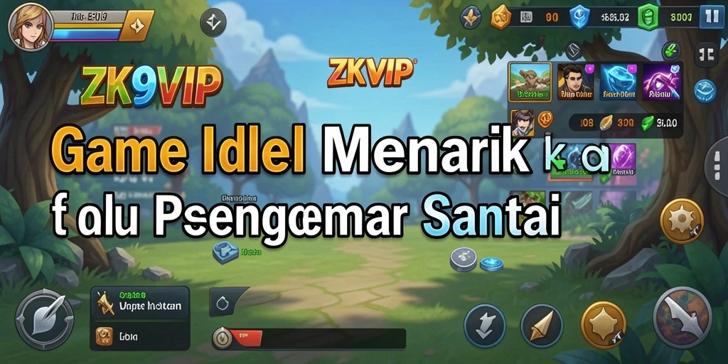 Screenshot gameplay ZK9VIP menampilkan aktivitas santai dalam game Idle.